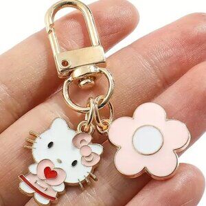 NWT Sanrio Hello Kitty & Flower Keychain